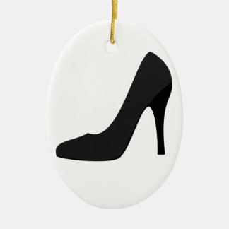 Black High Heel Ceramic Ornament
