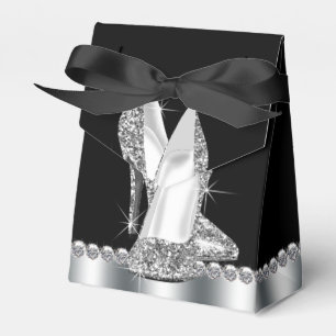 Black High Heel Shoe Birthday Party Favor Boxes