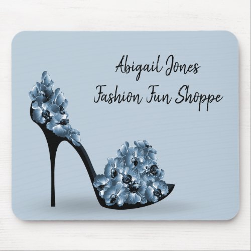 Black High Heel with Flowers Mouse Pad