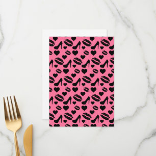 Black High Heels Kisses Lips Girly Makeup Hearts Menu