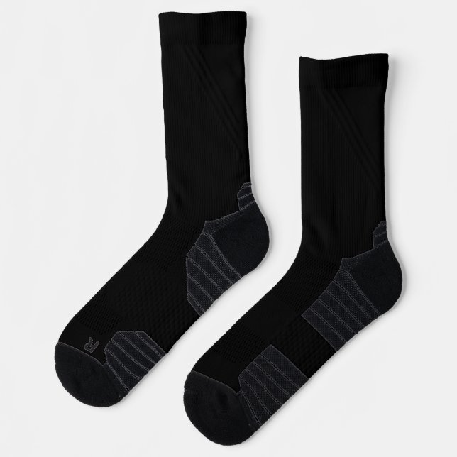 Black High-Performance Athletic Crew Socks   (Left)