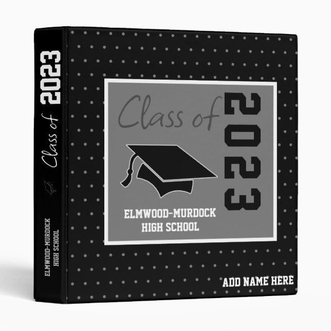 Black High School Scrapbook Album 3 Ring Binder (Front/Spine)