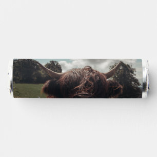 Black highland Scottish cow grazing vintage retro Breath Savers® Mints