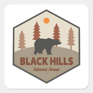 Black Hills National Forest Bear Square Sticker