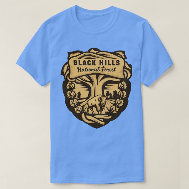 Black Hills National Forest Bison Desing T-Shirt (Design Front)