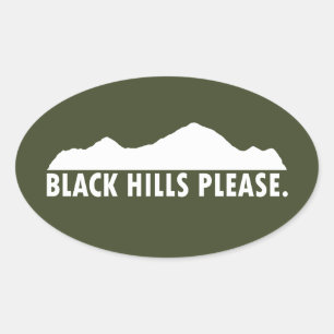 Black Hills Please Oval Sticker
