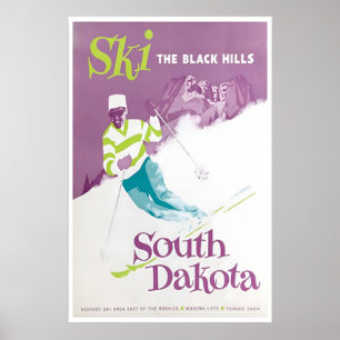 Black Hills Print Ski Poster South Dakota Art