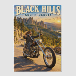 Black Hills South Dakota Chopper Motorcycle Travel Vellum Invitations