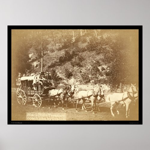 Black Hills Treasure Coach SD 1887 Poster