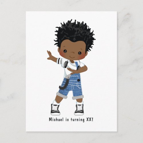 Black Hip Hop Rap Boy Break Dancer Birthday Party Postcard