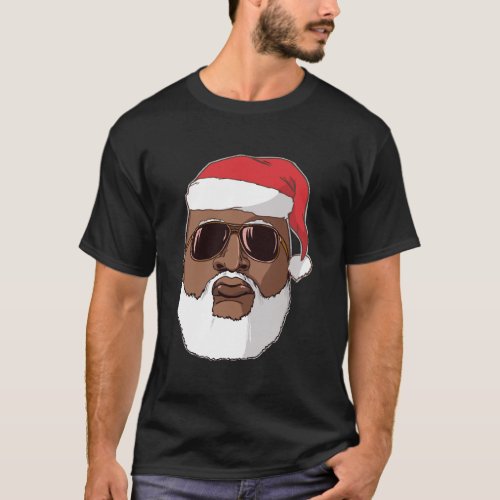 Black Hip Hop Santa Claus Novelty African American T_Shirt