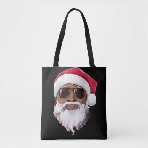 Black hip hop Santa Claus novelty African American Tote Bag
