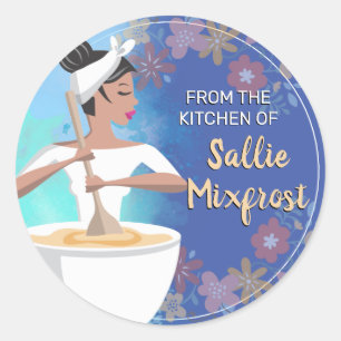 Black Hispanic woman bakery from the kitchen of Classic Round Sticker