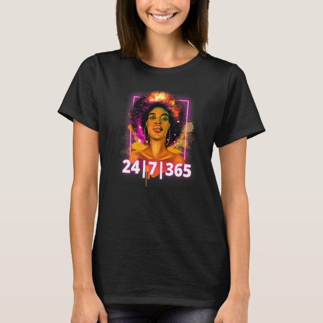 Black History 247365 Powerful Black Girl Magic   T-Shirt (Front)