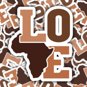 Black History Africa Love Laptop Die-Cut Sticker