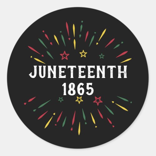 Black History African American Juneteenth 1865 Classic Round Sticker