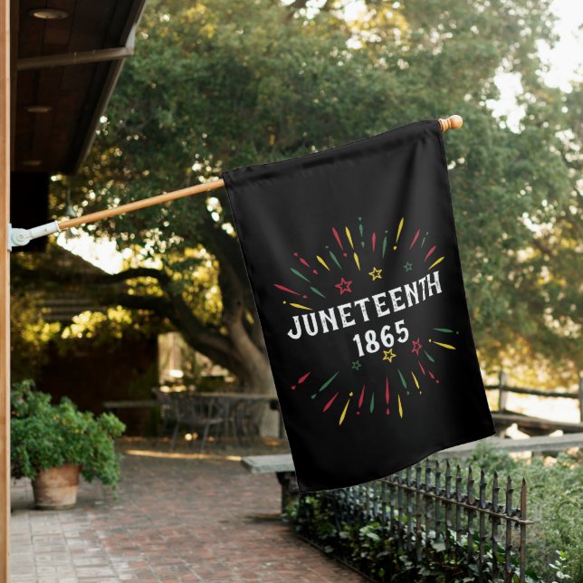 Black History African American Juneteenth 1865 House Flag (In SItu)