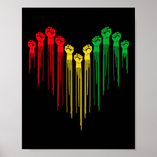 Black History African Heart Afro Black History Mon Poster