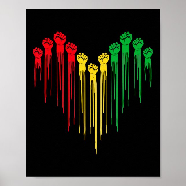 Black History African Heart Afro Black History Mon Poster (Front)