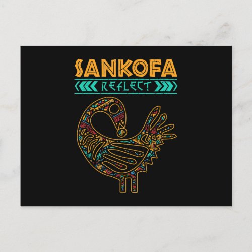 Black History Afrocentric Sankofa Tribal Design Announcement Postcard