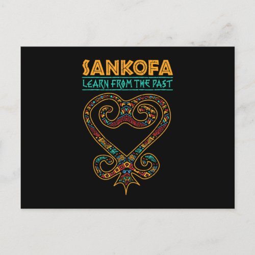 Black History Afrocentric Sankofa Tribal Illustrat Announcement Postcard