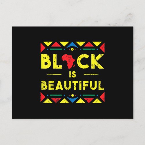 Black History  Black is Beautiful African Colors G Announcement Postcard
