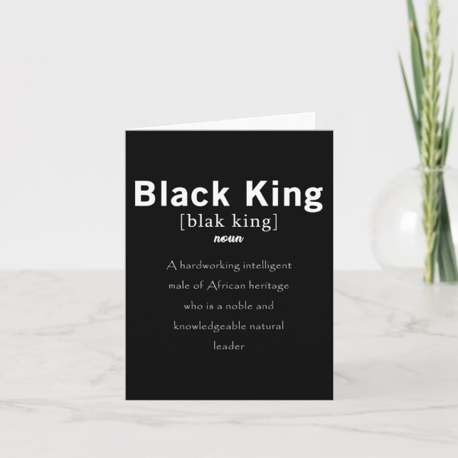 Black History Black King Definition Proud African  Card (Front)