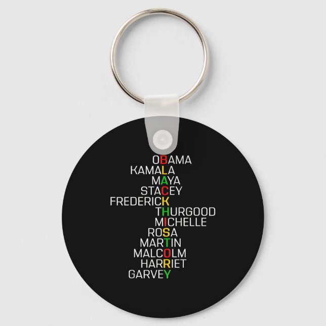 Black History Black Leaders Melanin African Men Wo Keychain (Front)