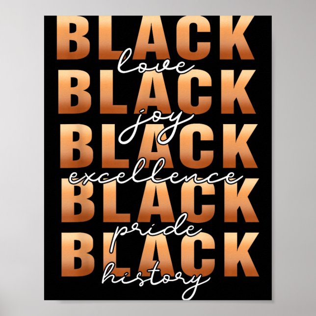 Black History Black Love Joy Exellence Pride Melan Poster (Front)