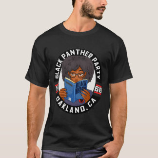 Black History Book Panther Party Educated Girl 196 T-Shirt