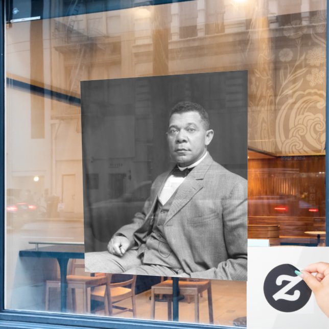 Black History: Booker T Washington, Civil Rights Window Cling (Cafe Window)