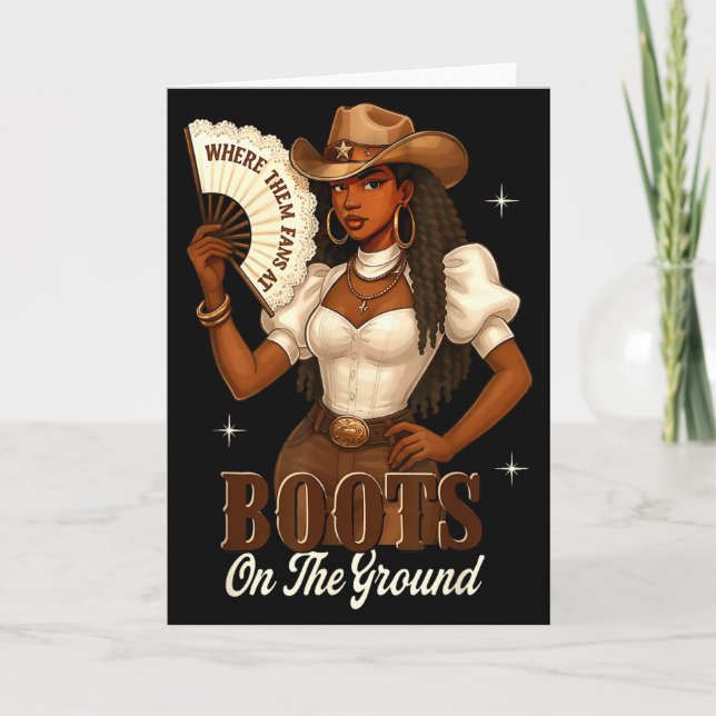 Black History Boots On The Ground Cowgirl Western  Card (Front)