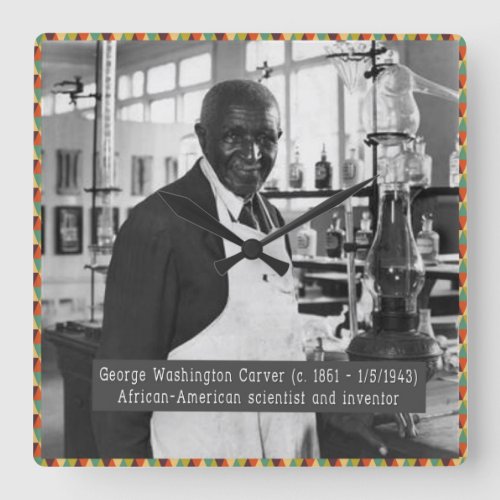 Black History Clock George Washington Carver Square Wall Clock