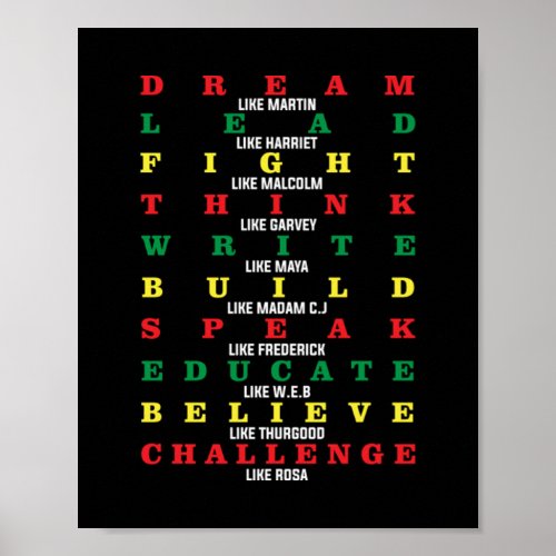Black History _ Dream Like Martin _  Lead Like Har Poster