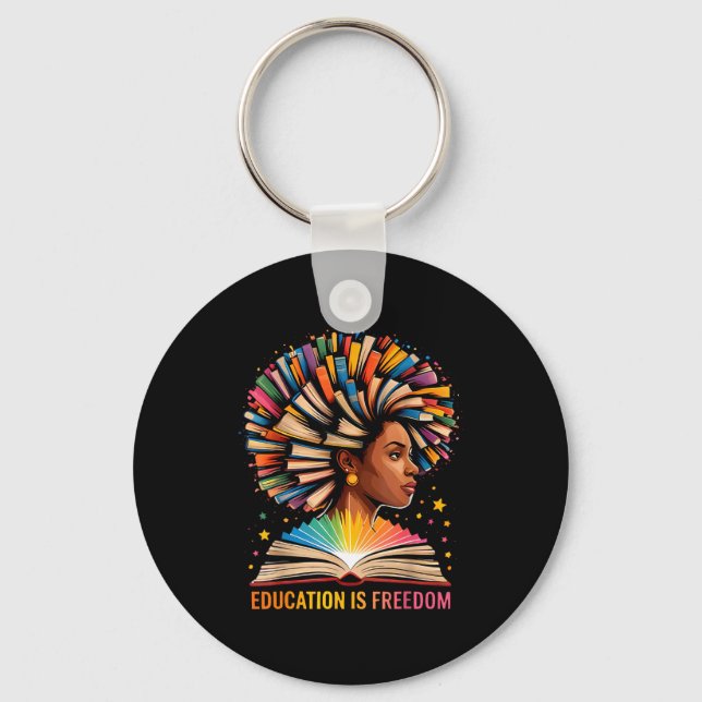 Black History Education Is Dom Books Black History Keychain (Front)