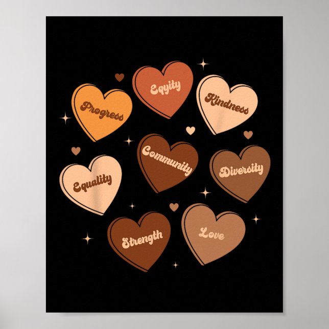 Black History Fists Diversity Equity Melanin Afric Poster (Front)