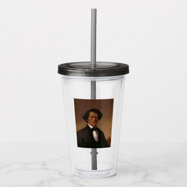 Black History: Fred Douglass Civil Rights 1845 Acrylic Tumbler (Front)