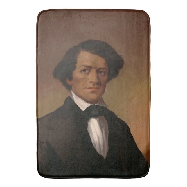 Black History: Fred Douglass Civil Rights 1845 Bath Mat (Front Vertical)
