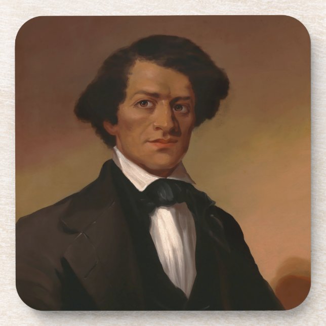 Black History: Fred Douglass Civil Rights 1845 Beverage Coaster (Front)