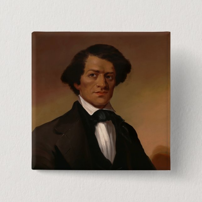 Black History: Fred Douglass Civil Rights 1845 Button (Front)