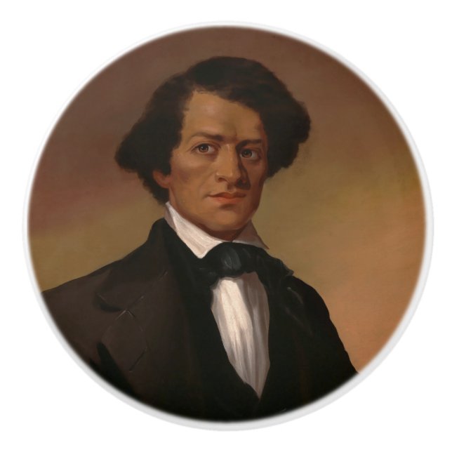 Black History: Fred Douglass Civil Rights 1845 Ceramic Knob (Front)