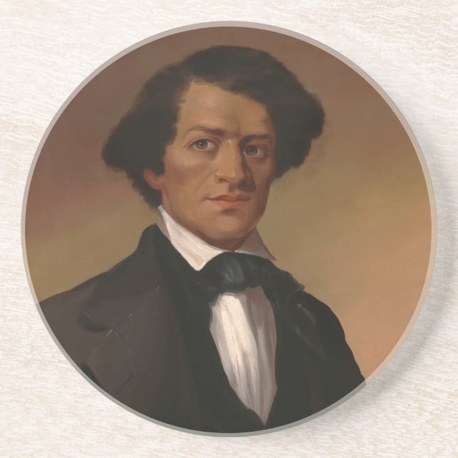Black History: Fred Douglass Civil Rights 1845 Coaster (Front)