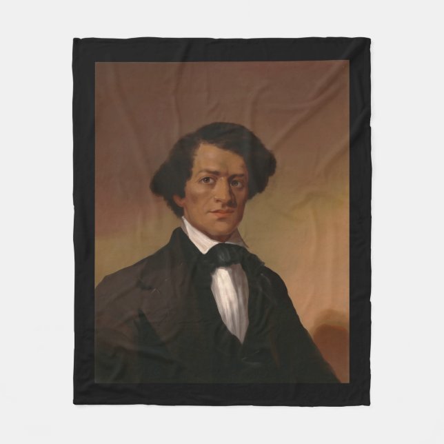 Black History: Fred Douglass Civil Rights 1845 Fleece Blanket (Front)