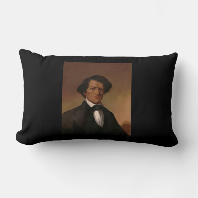 Black History: Fred Douglass Civil Rights 1845 Lumbar Pillow (Front)