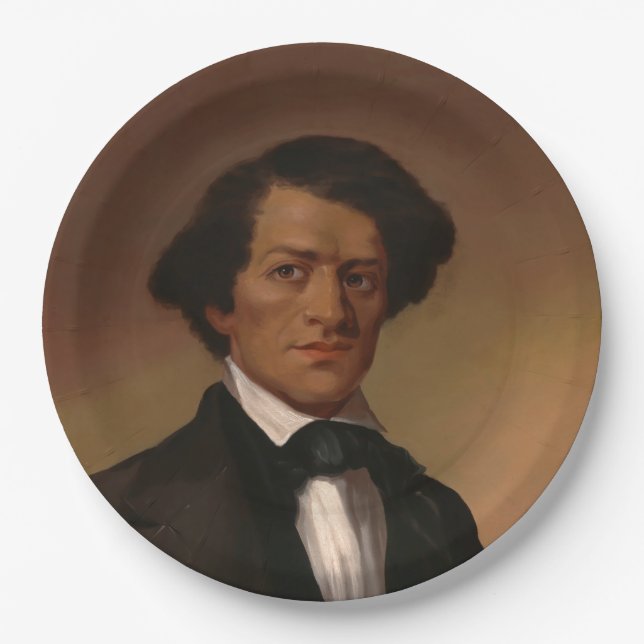 Black History: Fred Douglass Civil Rights 1845 Paper Plates (Front)