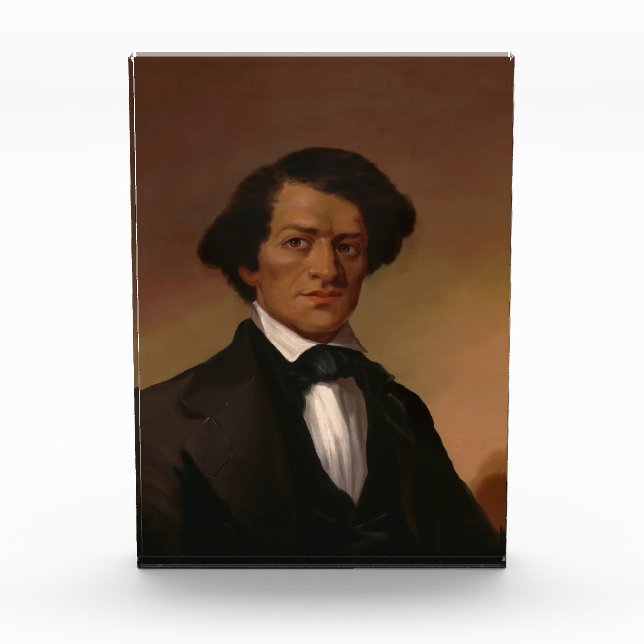Black History: Fred Douglass Civil Rights 1845 Photo Block (Front)