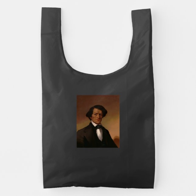Black History: Fred Douglass Civil Rights 1845 Reusable Bag (Front)