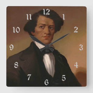 Black History: Fred Douglass Civil Rights 1845 Square Wall Clock