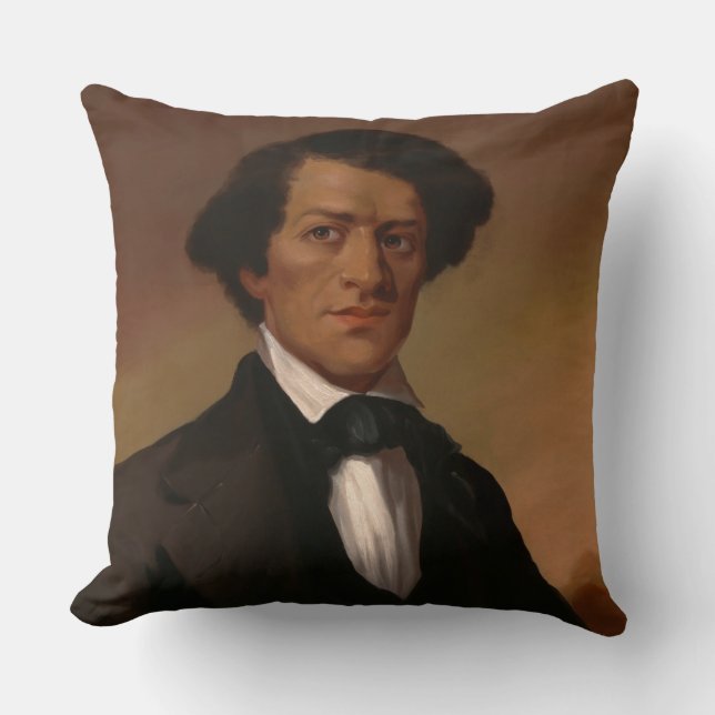 Black History: Fred Douglass Civil Rights 1845 Throw Pillow (Front)