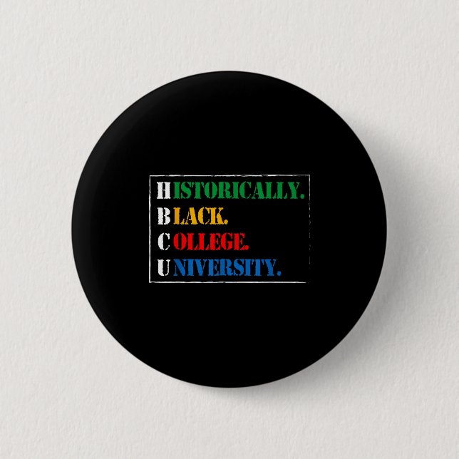 Black History Hbcu Historically Black College And  Button (Front)